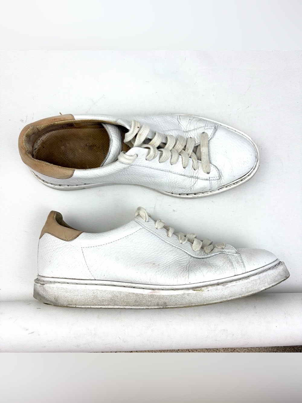 Brunello Cucinelli White Leather Sneakers Size 41